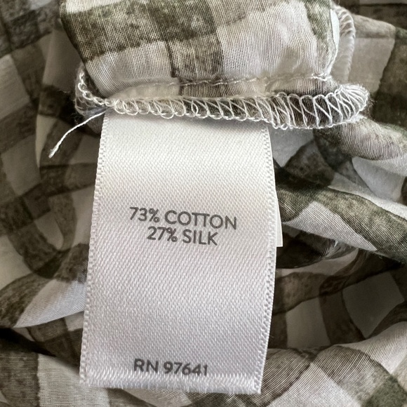 J Jill Green and White Gingham Cotton Silk Sleeveless Blouse Size XS Pe… - Picture 9 of 10